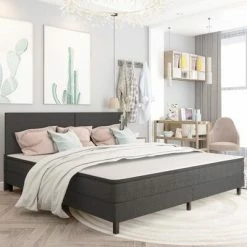 VidaXL Tête de lit Gris foncé Tissu 200x200 cm 9 VidaXL Tête de lit Gris foncé Tissu 200x200 cm -Têtes et pieds de lit Soldes image 1 287471