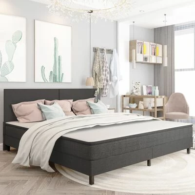 VidaXL Tête de lit Gris foncé Tissu 200x200 cm 4 VidaXL Tête de lit Gris foncé Tissu 200x200 cm – Image 2