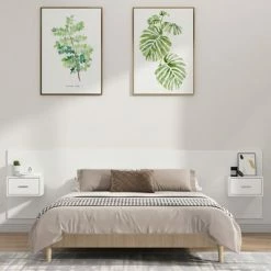 VidaXL Tête de lit avec armoires Blanc Bois d’ingénierie -Têtes et pieds de lit Soldes image 1 3115724