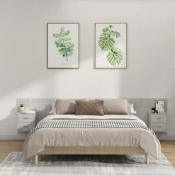 VidaXL Tête de lit avec armoires Gris béton Bois d'ingénierie 9 VidaXL Tête de lit avec armoires Gris béton Bois d'ingénierie -Têtes et pieds de lit Soldes image 1 3115759