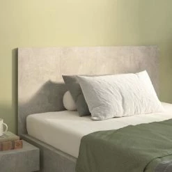 VidaXL Tête de lit Gris béton 120x1,5x80 cm Bois d'ingénierie -Têtes et pieds de lit Soldes image 1 811029
