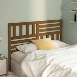 VidaXL Tête de lit Marron miel 156x4x100 cm Bois massif de pin -Têtes et pieds de lit Soldes image 1 814152