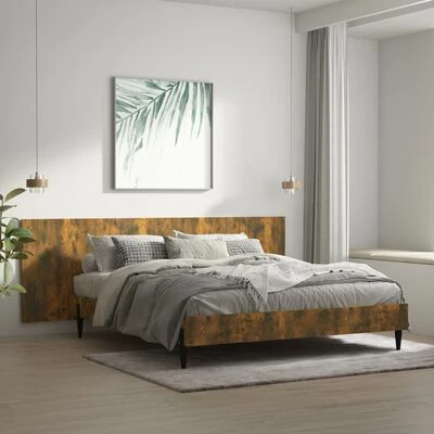VidaXL Tête de lit murale Chêne fumé 240x1,5x80 cm Bois d'ingénierie 4 VidaXL Tête de lit murale Chêne fumé 240x1,5x80 cm Bois d'ingénierie – Image 2