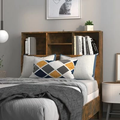 VidaXL Armoire de tête de lit Chêne fumé 100x19x103,5 cm 4 VidaXL Armoire de tête de lit Chêne fumé 100x19x103,5 cm – Image 2