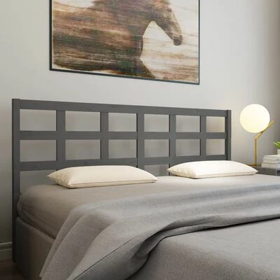 VidaXL Tête de lit Gris 185,5x4x100 cm Bois massif de pin 4 VidaXL Tête de lit Gris 185,5x4x100 cm Bois massif de pin – Image 2