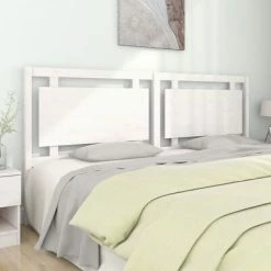 VidaXL Tête de lit Blanc 205,5x4x100 cm Bois massif de pin -Têtes et pieds de lit Soldes image 1 817961