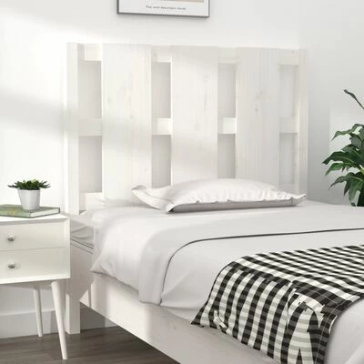 VidaXL Tête de lit Blanc 105,5x4x100 cm Bois massif de pin 4 VidaXL Tête de lit Blanc 105,5x4x100 cm Bois massif de pin – Image 2