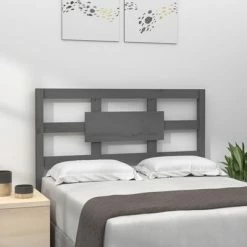 VidaXL Tête de lit Gris 80,5x4x100 cm Bois massif de pin -Têtes et pieds de lit Soldes image 1 818017