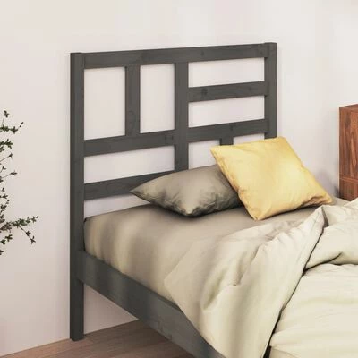 VidaXL Tête de lit Gris 96x4x104 cm Bois massif de pin 4 VidaXL Tête de lit Gris 96x4x104 cm Bois massif de pin – Image 2