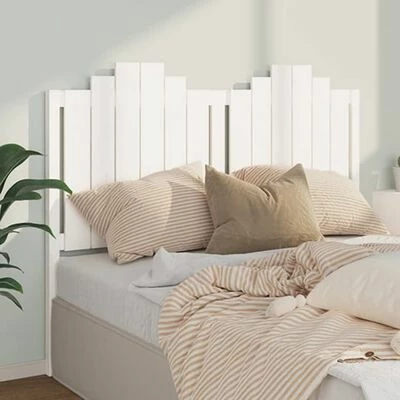 VidaXL Tête de lit Blanc 146x4x110 cm Bois massif de pin 4 VidaXL Tête de lit Blanc 146x4x110 cm Bois massif de pin – Image 2