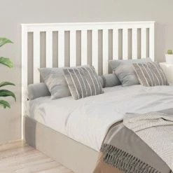 VidaXL Tête de lit Blanc 156x6x101 cm Bois massif de pin 9 VidaXL Tête de lit Blanc 156x6x101 cm Bois massif de pin -Têtes et pieds de lit Soldes image 1 818526
