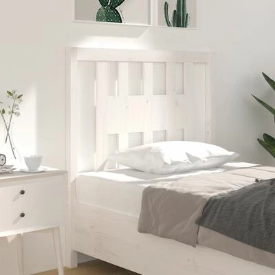 VidaXL Tête de lit Blanc 106x4x100 cm Bois massif de pin 4 VidaXL Tête de lit Blanc 106x4x100 cm Bois massif de pin – Image 2