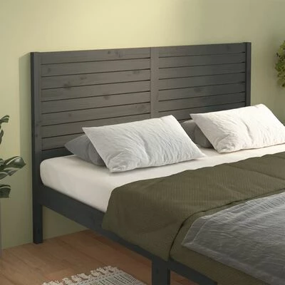 VidaXL Tête de lit Gris 156x4x100 cm Bois massif de pin 4 VidaXL Tête de lit Gris 156x4x100 cm Bois massif de pin – Image 2