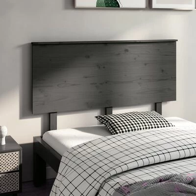 VidaXL Tête de lit Gris 124x6x82,5 cm Bois massif de pin 4 VidaXL Tête de lit Gris 124x6x82,5 cm Bois massif de pin – Image 2