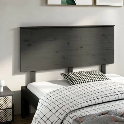 VidaXL Tête de lit Gris 144x6x82,5 cm Bois massif de pin 4 VidaXL Tête de lit Gris 144x6x82,5 cm Bois massif de pin – Image 2