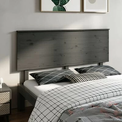 VidaXL Tête de lit Gris 164x6x82,5 cm Bois massif de pin 4 VidaXL Tête de lit Gris 164x6x82,5 cm Bois massif de pin – Image 2
