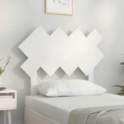 VidaXL Tête de lit Blanc 92x3x81 cm Bois massif de pin 4 VidaXL Tête de lit Blanc 92x3x81 cm Bois massif de pin – Image 2