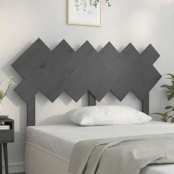 VidaXL Tête de lit Gris 132x3x81 cm Bois massif de pin -Têtes et pieds de lit Soldes image 1 819217