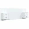 VidaXL Tête de lit avec armoires Blanc brillant Bois d'ingénierie -Têtes et pieds de lit Soldes image 2 3115688