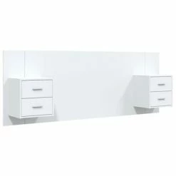 VidaXL Tête de lit avec armoires Blanc brillant Bois d'ingénierie