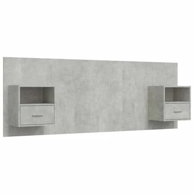 VidaXL Tête de lit avec armoires Gris béton Bois d'ingénierie 3 VidaXL Tête de lit avec armoires Gris béton Bois d'ingénierie