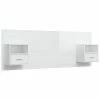 VidaXL Tête de lit avec armoires Blanc brillant Bois d'ingénierie -Têtes et pieds de lit Soldes image 2 3115696