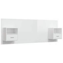 VidaXL Tête de lit avec armoires Blanc brillant Bois d'ingénierie