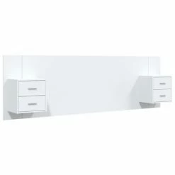 VidaXL Tête de lit avec armoires Blanc brillant Bois d'ingénierie