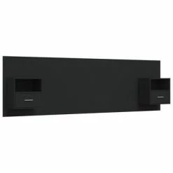 VidaXL Tête de lit avec armoires Noir Bois d’ingénierie