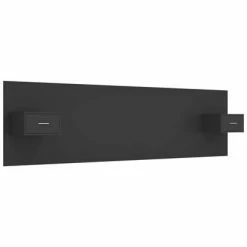 VidaXL Tête de lit avec armoires Noir Bois d’ingénierie