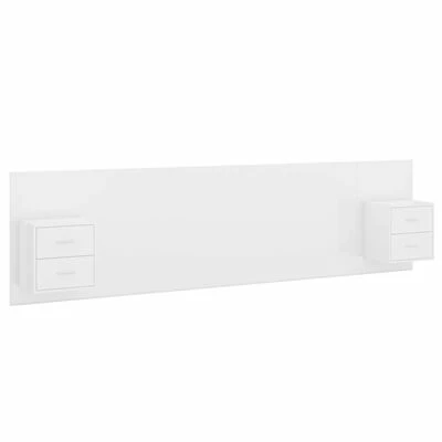 VidaXL Tête de lit avec armoires Blanc brillant Bois d'ingénierie 3 VidaXL Tête de lit avec armoires Blanc brillant Bois d'ingénierie