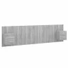 VidaXL Tête de lit avec armoires Gris sonoma Bois d'ingénierie -Têtes et pieds de lit Soldes image 2 3115738