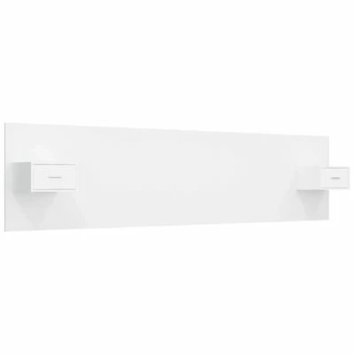 VidaXL Tête de lit avec armoires Blanc Bois d’ingénierie 3 VidaXL Tête de lit avec armoires Blanc Bois d’ingénierie