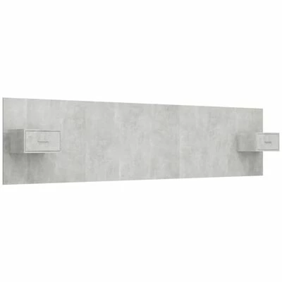 VidaXL Tête de lit avec armoires Gris béton Bois d'ingénierie 3 VidaXL Tête de lit avec armoires Gris béton Bois d'ingénierie