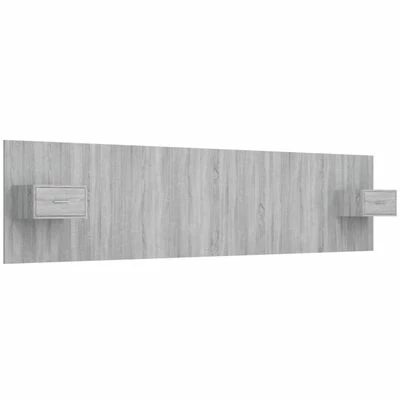 VidaXL Tête de lit avec armoires Gris sonoma Bois d'ingénierie 3 VidaXL Tête de lit avec armoires Gris sonoma Bois d'ingénierie