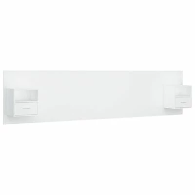 VidaXL Tête de lit avec armoires Blanc Bois d’ingénierie 3 VidaXL Tête de lit avec armoires Blanc Bois d’ingénierie