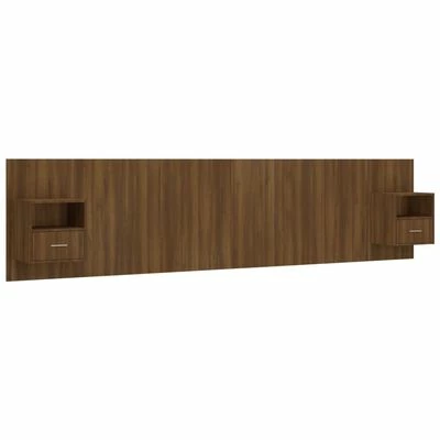 VidaXL Tête de lit avec armoires Chêne marron Bois d'ingénierie 3 VidaXL Tête de lit avec armoires Chêne marron Bois d'ingénierie