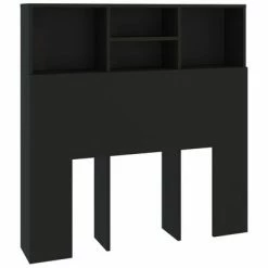 VidaXL Armoire de tête de lit Noir 100x19x103,5 cm