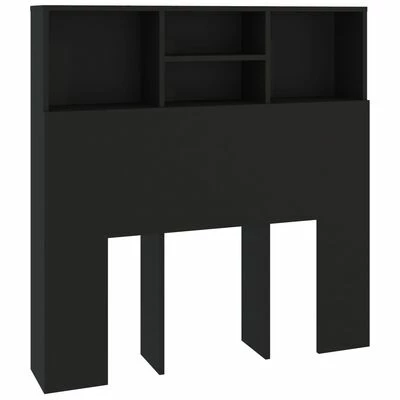 VidaXL Armoire de tête de lit Noir 100x19x103,5 cm 3 VidaXL Armoire de tête de lit Noir 100x19x103,5 cm