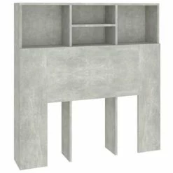 VidaXL Armoire de tête de lit Gris béton 100x19x103,5 cm