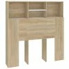 VidaXL Armoire de tête de lit Blanc et chêne sonoma 100x19x103,5 cm 2 VidaXL Armoire de tête de lit Blanc et chêne sonoma 100x19x103,5 cm -Têtes et pieds de lit Soldes image 2 811849