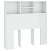 VidaXL Armoire de tête de lit Blanc brillant 100x19x103,5 cm -Têtes et pieds de lit Soldes image 2 811850