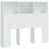 VidaXL Armoire de tête de lit Blanc 120x19x103,5 cm -Têtes et pieds de lit Soldes image 2 811853