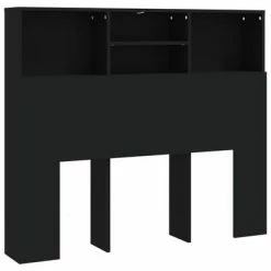 VidaXL Armoire de tête de lit Noir 120x19x103,5 cm