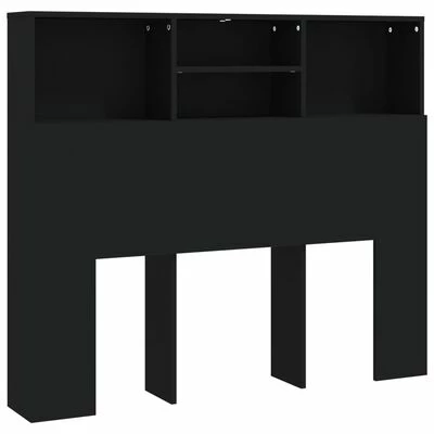 VidaXL Armoire de tête de lit Noir 120x19x103,5 cm 3 VidaXL Armoire de tête de lit Noir 120x19x103,5 cm