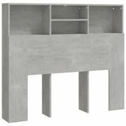 VidaXL Armoire de tête de lit Gris béton 120x19x103,5 cm