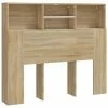 VidaXL Armoire de tête de lit Blanc et chêne sonoma 120x19x103,5 cm -Têtes et pieds de lit Soldes image 2 811858