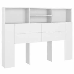 VidaXL Armoire de tête de lit Blanc 140x19x103,5 cm