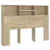 VidaXL Armoire de tête de lit Blanc et chêne sonoma 140x19x103,5 cm