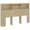 VidaXL Armoire de tête de lit Blanc et chêne sonoma 160x19x103,5 cm 2 VidaXL Armoire de tête de lit Blanc et chêne sonoma 160x19x103,5 cm -Têtes et pieds de lit Soldes image 2 811876